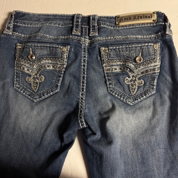 Rock Revival Easy Skinny Jeans Women Denim Rhinestone Embellished Size 30 (tag) - Picture 9 of 10